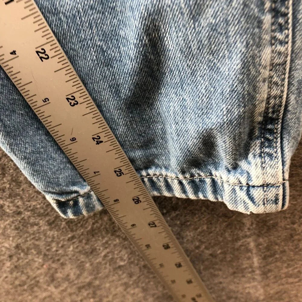 Crewcuts Girls Size 16 Denim Drawstring Pants Blue Pull On Jeans Straight Cotton
